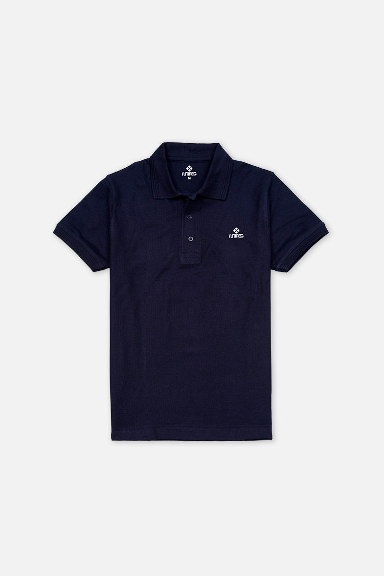 100% Pure Cotton Cuff collar Polo T shirt - Dark Navy