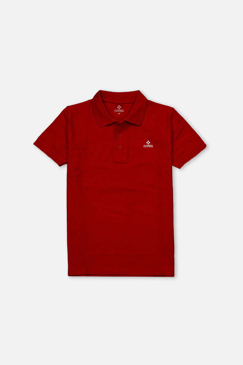 100% Pure Cotton Cuff collar Polo T shirt - Red