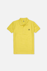 100% Pure Cotton Cuff collar Polo T shirt  - Yellow
